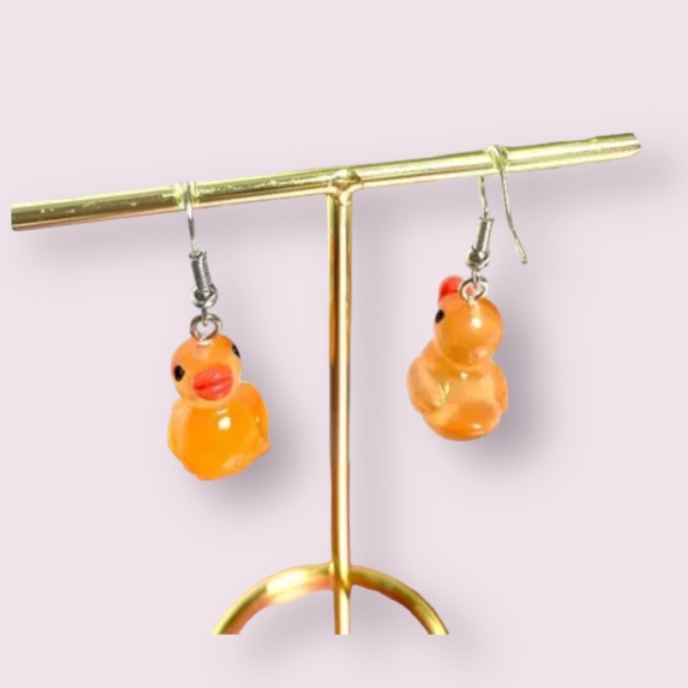 ❤️ FREE Duck Quack Cute Girly Trendy Hipster Funny Drop Pop Art Artsy Earrings